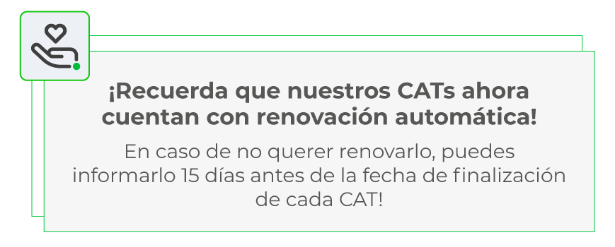 Recuerda que los cat se renuevan automaticamente